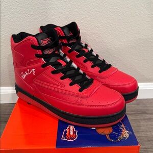 Rebound by Patrick Ewing Orion Non Strap Red Black White Shoes Men’s Size 9.5